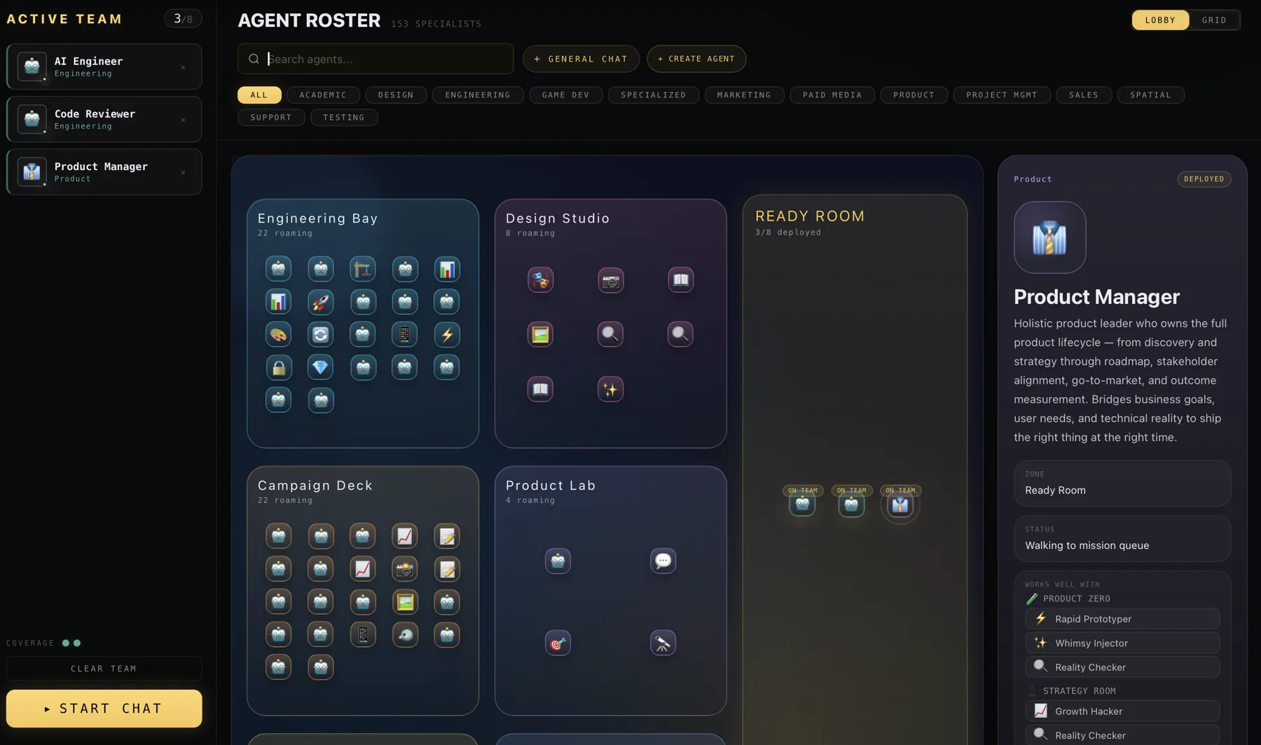 THE A(i)GENCY lobby screenshot